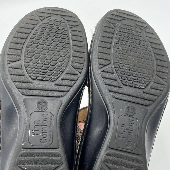 Finn Comfort Sandal Brown Snakeskin Adjustable Alanya Slingback Wedge - Picture 10 of 12